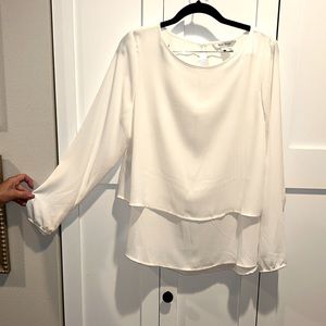 NWT WHBM Ecru Blouse Sz M